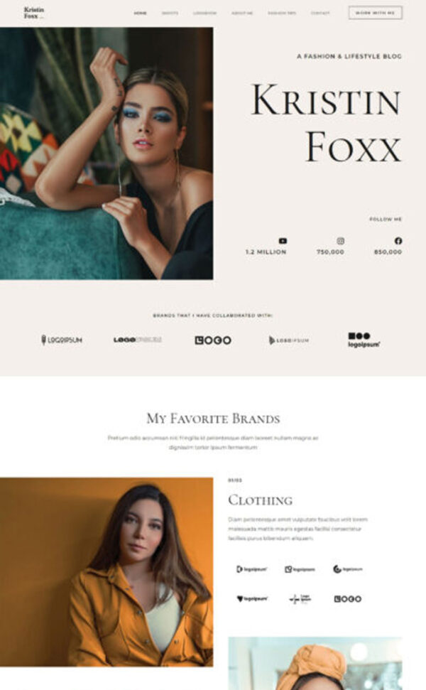 Ever Cool Media Website - Fashion Influencer 02 Homepage